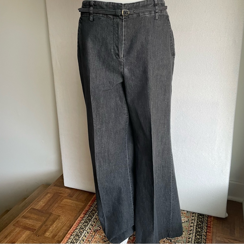 Black Denim Trouser Jeans with removable belt, Size 10